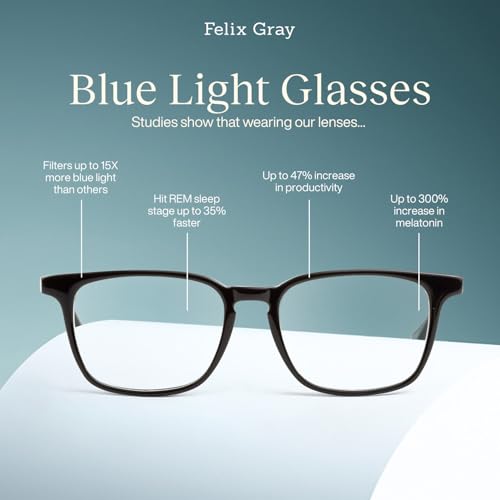 Image of Felix Gray Nash Blue Light Glasses for Women, Blue light glasses Men - Sleep & Wellness Support, Eye Strain Relief