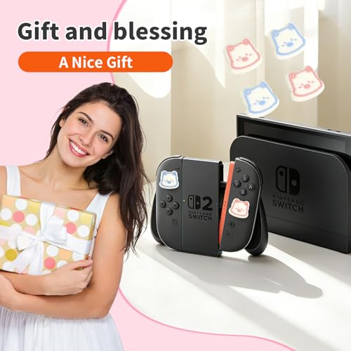 Image of PERFECTSIGHT Cute Westie Switch 2 Joycon Thumb Grips Caps, 4 PCS Switch2 Kawaii 3D Silicone Analog Thumbstick Button Cover for NS Switch 2 Joystick Caps, Dog
