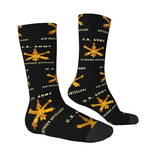US Branch Air Defense Artillery Adult Polyester Crew Socks Breathable Moisture-Wicking Athletic Running Gym63