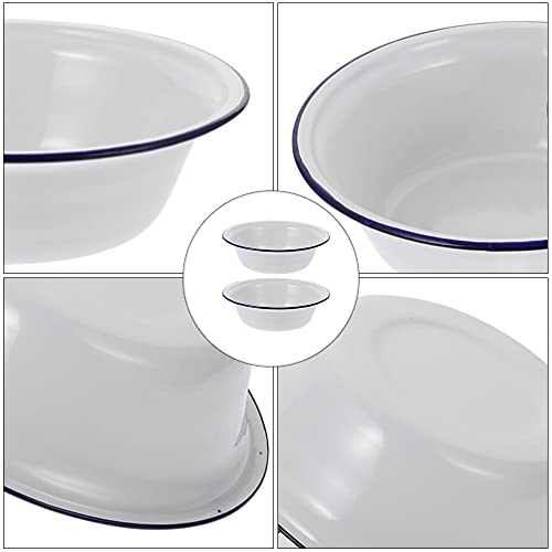 Tazón esmaltado blanco 14 cm Housoutil para cocina miniatura 5