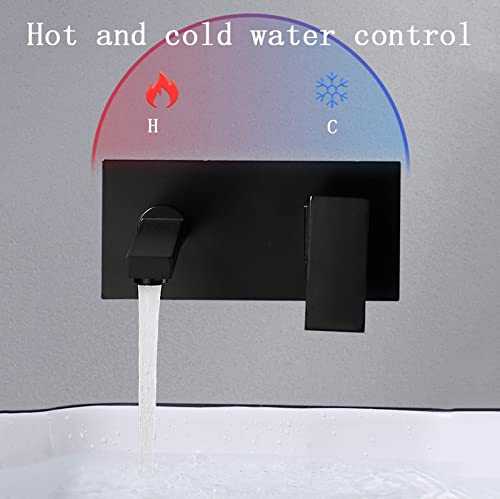 Robinet lavabo salle de bain noir mural pour un entretien facile - 6