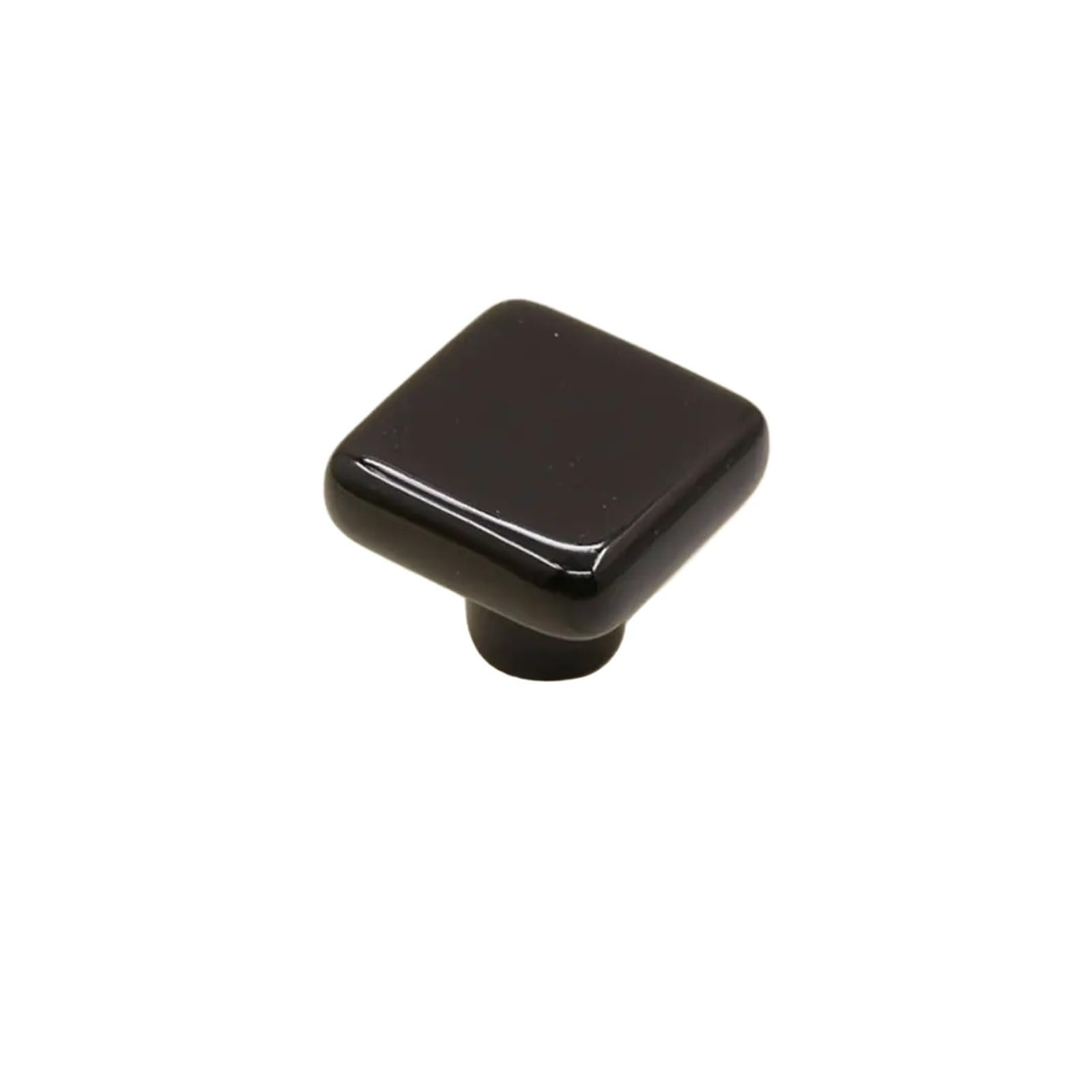Wonjoxel Black Ceramic Door Knobs 4Pcs Simplicity Single Hole Colored Ceramic Knob Pull Handles Drawer Knobs Modern Square Cabinet Wardrobe(Black)