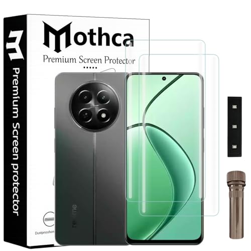 Image of Mothca Curved UV Tempered Glass Screen Protector for Realme 14 Pro Plus | Transparent | Pack of 2 | Borderless Full Screen Coverage with UV Installation Kit