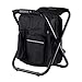shenruifa Backpack Cooler Chair Lightweight Large Capacity Folding Camping Stool for Outdoor Travel Beach Hiking Picnic (Black)