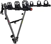 Suporte para bike Transbike Engate p/ 3 bicicletas Prata tira Preta Sedan Hatch