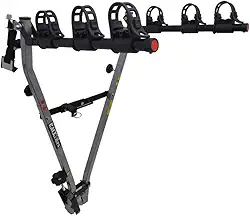 Suporte para bike Transbike Engate p/ 3 bicicletas Prata tira Preta Sedan Hatch