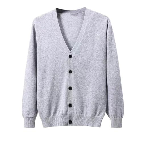 Men's Cardigan Sweater V Neck Solid Color Slim Fit Casual Cotton Knit Cardigans