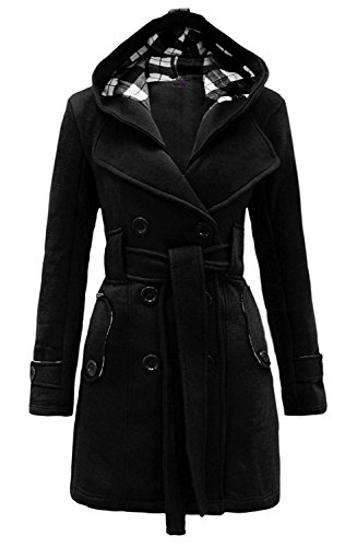 Noroze Womens Check Hood Duffle Coat (4 (Uk 8), Black) #TOP25