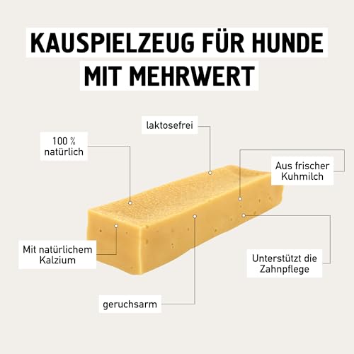 Kauies luftiger Kaukäse - 100% natürliche Käsestange für Hunde aus Kuhmilch, proteinreich, laktosefrei, glutenfrei, ideal für Welpen & Senioren, Made in Germany, Größe L (3 x 100g) bis 20kg