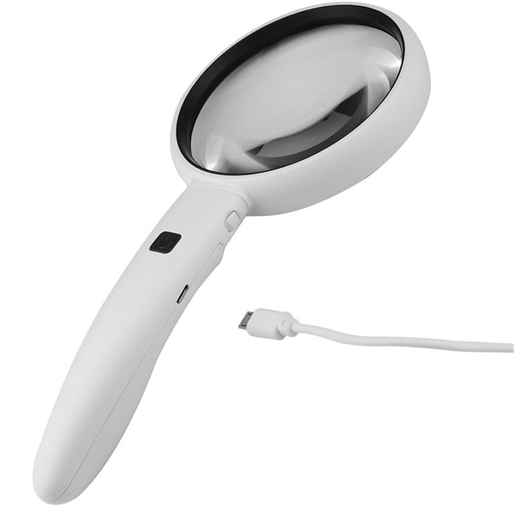 Lupa De Mano con Luz LED, Carga, Lectura For Personas Mayores, Gestión Mantenimiento