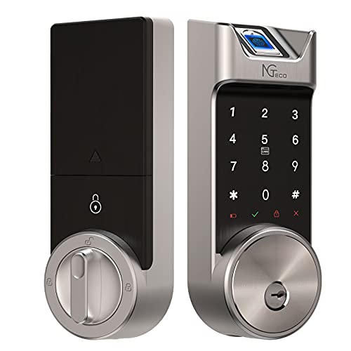 Fingerprint Deadbolt Door Lock, NGTeco Electronic Touchscreen Smart Lock, Biometric Smart Door Lock for Front Door, Bluetooth Keyless Entry Door Lock with Card, App Control, Auto Lock, Zinc Alloy Fingerprint Deadbolt Door Lock, NGTeco Electronic Touchscreen Smart Lock, Biometric Smart Door Lock for Front Door, Bluetooth Keyless Entry Door Lock with Card, App Control, Auto Lock, Zinc Alloy