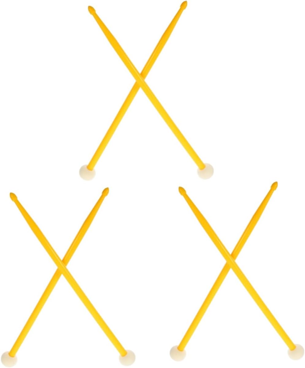 ibasenice 3pairs Professional Double-end Drumsticks Multi-use Practical Performance Mallets for Drums Design for Drumming Styles