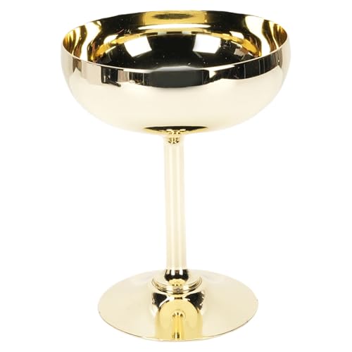 Copa de Vino Irrompible Liviana y Elegante Cóctel con Diseño Moderno Material de Acero Inoxidable Versátil para Bebidas y Postres (S oro plateado)