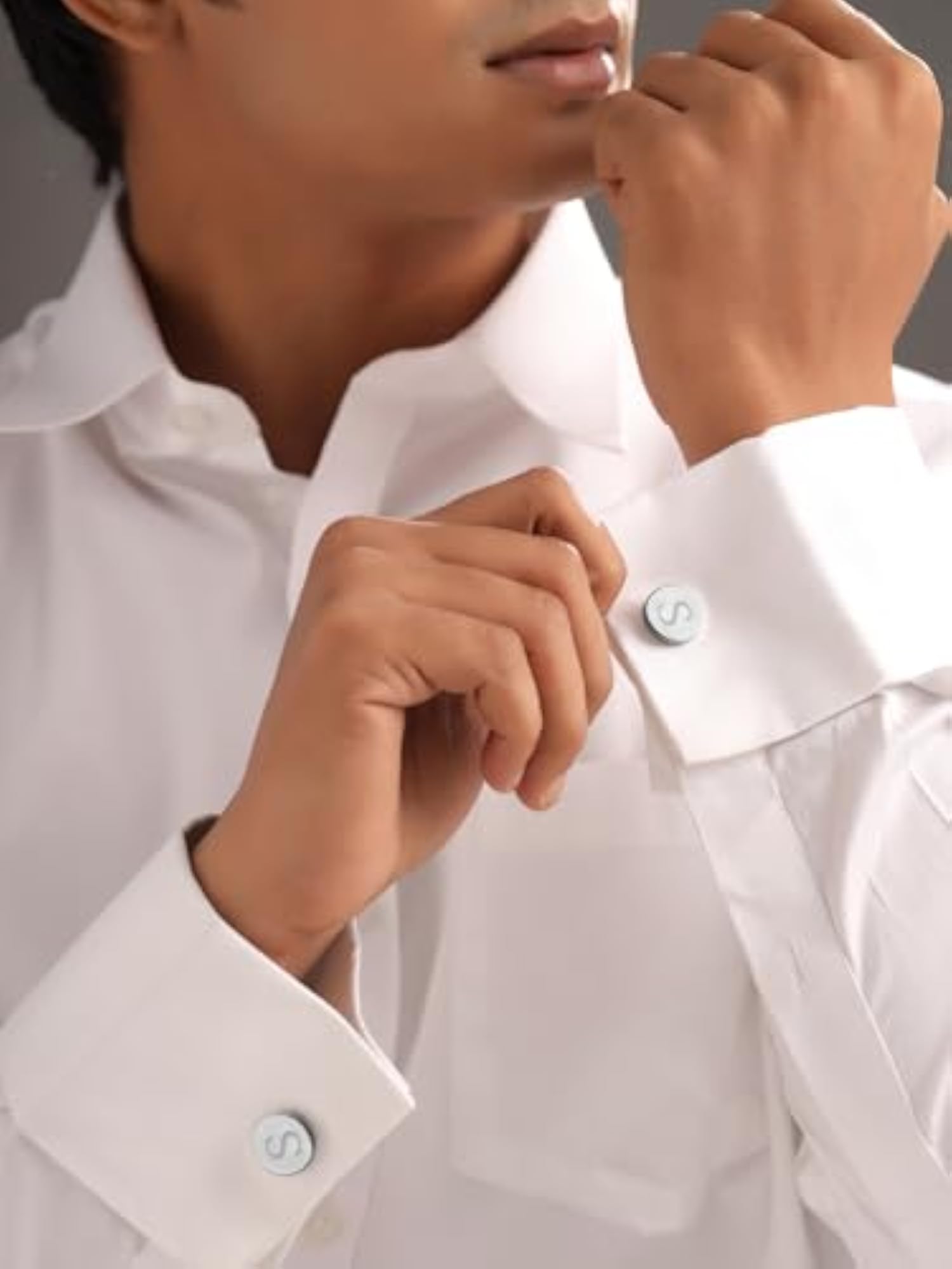 Men's Stainless Steel Alphabet Letters Statement Cufflinks, Unique Gift
