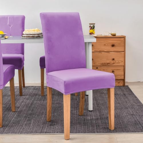 Housses de chaise salle à manger en velours extensible de qualité