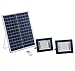 Foco Solar LED, Luz Neutra 4000K, Iluminación Exterior con Panel Solar, Batería, Mando a Distancia, Autonomía 8 Horas (Luz Neutra 4000K, 2 Focos, 100W)