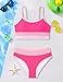 TALLWH Bathing Suits for Teen Girls Casual Color-Block Adjustable Straps Bikini Sets Girls Swimsuits Size 10-12