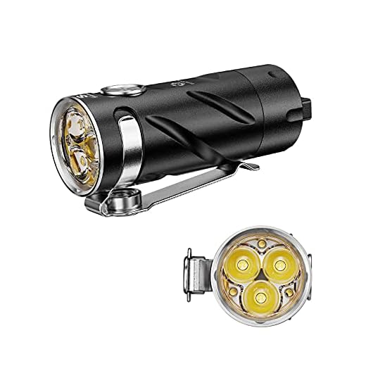 RovyVon S3 EDC Flashlight 1800 lumens Super Bright USB C Rechargeable Compact LED Pocket Flashlight, Four Brightness Levels, Instant Memory Mode for Outdoor Camping, Hiking and Climbing