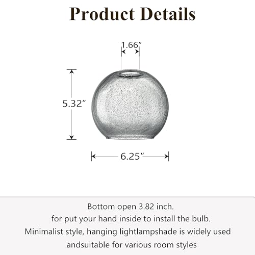 Image of 2 Pack 6.3 Inch Replacement Black Pink Seeded Glass Shade Fixture for Wall Sconce Pendant Ceiling Light Chandelier Replacement Shade