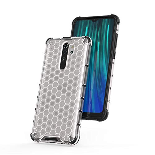 Image of Glasgow | for Mi Redmi Note 8 Pro Honeycomb Pattern Back Case Cover for Mi Redmi Note 8 Pro with 4 Bumper Corners and Military Grade Protection - Transparent