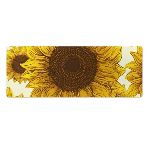 Tapis d'écriture tournesol grand format antidérapant imperméable