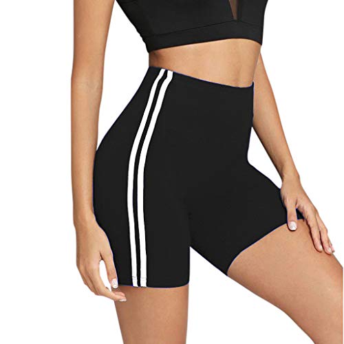 LEvifun Pantalones Mujer Cortos Verano Elásticos Mallas Pantalones Color sólido Moda Cortos Pantalones Fitness Mallas Gym Yoga Slim Fit Pants Leggings Cintura Alta Deportivos Running