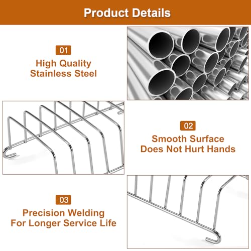 2 Stück Toastständer Edelstahl Toast Rack, Toastständer für Heißluftfritteuse, Silber Toast Rack Brothalter, 8-Scheiben-Gitter-Toast-Halter Toasthalter für Airfryer für Brotregal Esszimmer Zubehör