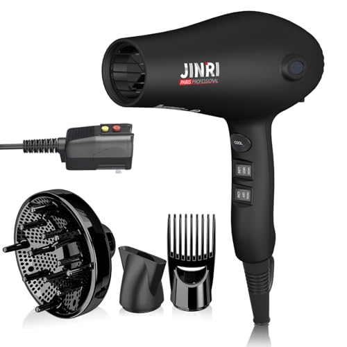 Hair Dryer - JINRI 1875W Diffuser Blow Dryer for Salon
