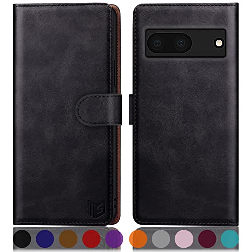 Protection RFID pour étui Google Pixel 7A clapet cuir PU noir antichoc SUANPOT
