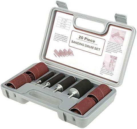 125 Speed Drum Sander Kit, Spindle Sanding Drum Sander Tool Kit Set with Case for Drill Press, for Sanding Contours, Flexible Shaft, Home Improvement