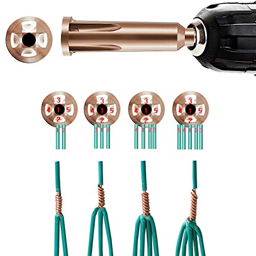 Wire Twisting Tool, Wire Stripper and Twister,4 Square 3 Way/5 Way Twister with Extension Adapter Attachment for Power Drill Drivers…