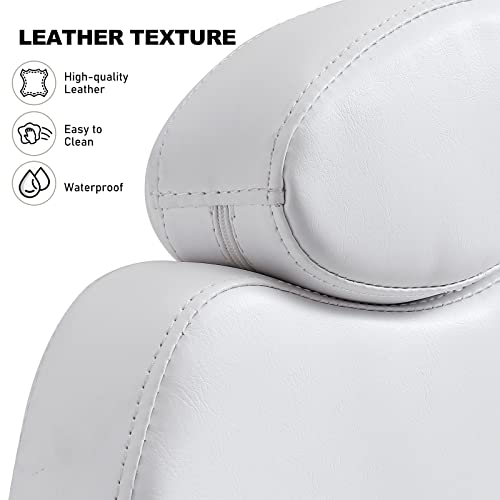 Okakopa Pedicure Station Chair W/Footrest And Foot Basin, 360 Swivel Reclining Pedicure Chair W/Hydraulic Adjustable Height And Headrest - White #TOP7