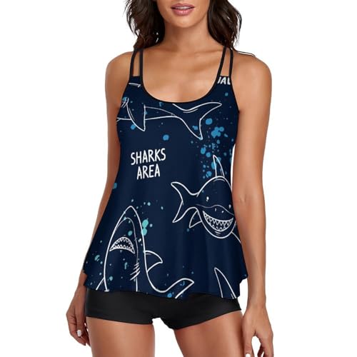 Maillot de bain tankini femme short de garçon masquant les formes