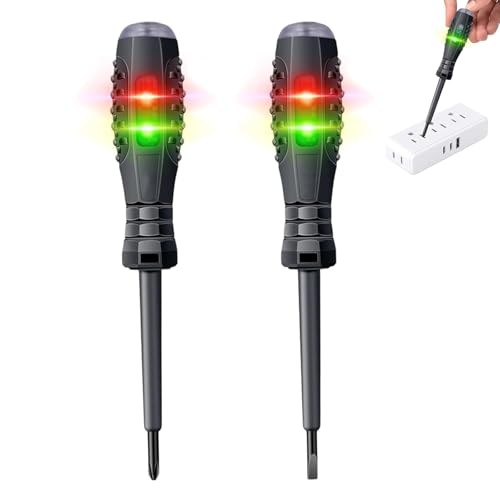 Electrical Screwdriver Voltage Tester Pen 2 Pack 2-in-1 High Torque Magnetic Electric Tester Pen for Electricians Non Contact Circuit Detector & Screwdriver Set for Electrical Work & Home Repairs