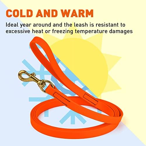 Viper K9 Biothane Working Dog Leash Waterproof Lead for Tracking Training Schutzhund Dog Sport & Search - Odor-Proof Long Line with Solid Brass Snap for Puppy Medium and Large 3/4" x 33ft HunterOrange - 5