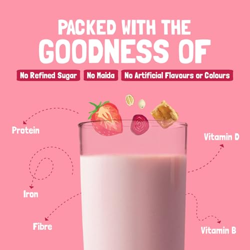 Image of Slurrp Farm No Sugar Berry Blast Nutrition Powder Milk Mix, Sweetened with Jaggery Powder, Contains Oats and Jowar, with 10 Essential Nutrients, 250g