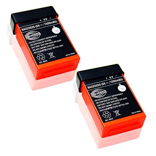 (2 Pack) for HBC Radiomatic BA225030 6V 1500mAh Battery Ni-Mh Rechargeable Battery for HBC Crane Remote Control Pump Truck Battery