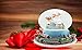 Lightahead Musical Flying Santa Figurine 120MM Poly Resin Water Snow Globe with Inside House and Train at Base revolving