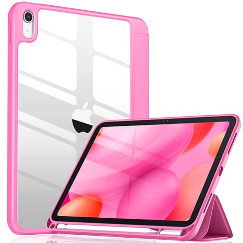 Image of Wenlaty Compatible with iPad (A16) 11th Generation Case 11 Inch 2025, for iPad 10th Generation Case 10.9 Inch 2022 with Pencil Holder, Trifold Stand Protective Cover, Auto Wake /Sleep, Peach