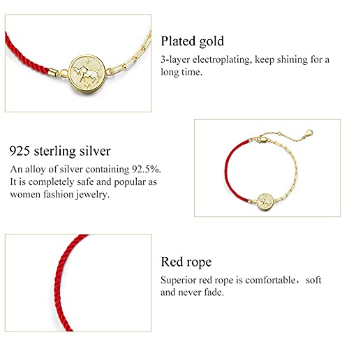 Chaîne à breloques anti-allergie bracelet corde rouge robuste