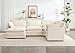 ROWHY 113'' Modular Sectional Cloud Couch, 5 Seater Corner Sofa Big Comfy Corduroy Oversized L Shaped Couch with 2 Pillows, Chaise, Ottoman, Deep Seat Sectional Couches for Living Room Office, Beige