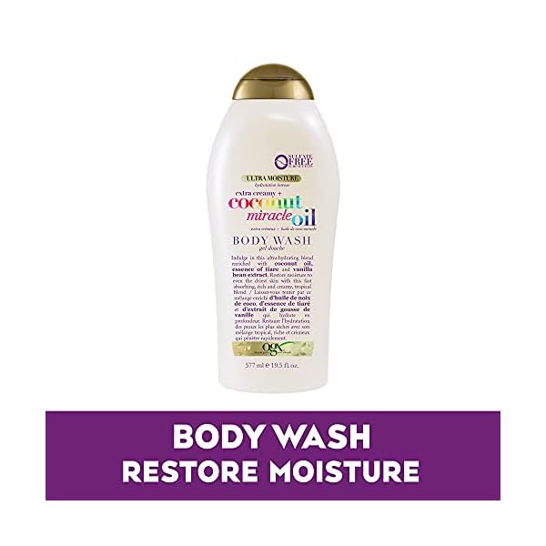OGX Extra Creamy + Coconut Miracle Oil Ultra Moisture Body Wash, 19.5 Fl Oz