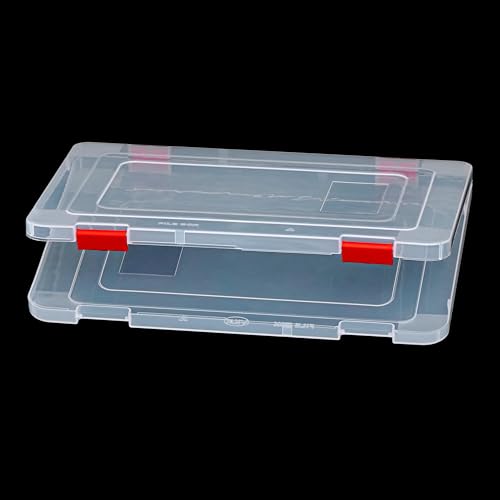 Image of Livzing Plastic Portable File Folder Case | Transparent Documents Paper Lockable Boxes for A4 Sheet, Photos, Magazines, Cards | Filing Storage organizer for Envelopes, Certificates | Office Supplies