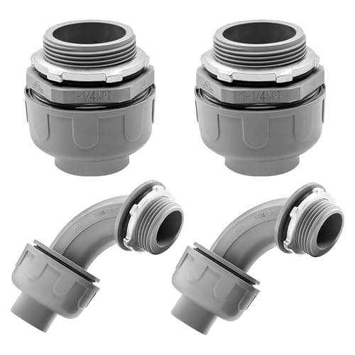 Conectores herméticos de 1-1/4 pulgadas para conductos de PVC flexibles rectos 2