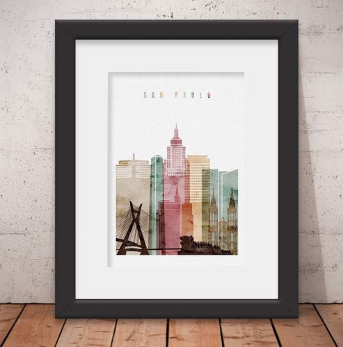 Megane Quadro Decorativo Poster São Paulo Arte Vidro & Paspatur 46x56cm
