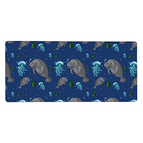 Tapis de souris de jeu étendu Manatee motif animaux pour sublimer votre bureau à la maison