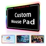 Nsipan Custom RGB Mouse Pad Personalized Led Mouse Pad with Picture Custom Gaming Mouse Mat Glowing Led Non-Slip Rubber Base Computer Keyboard Pad Mat, 23.6x13.8 in