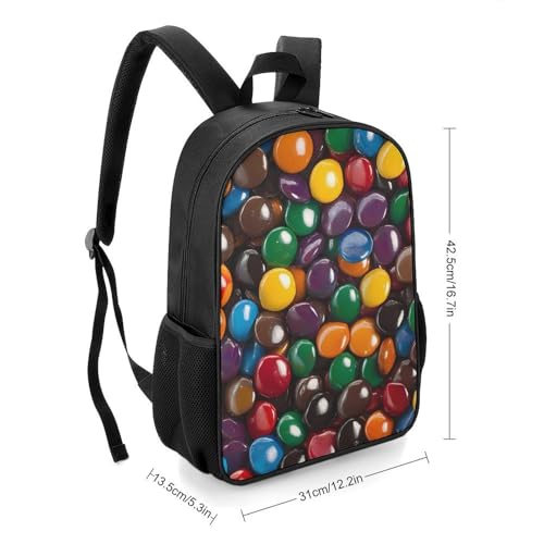 Candy Coated Chocolate Travel Backpack Casual Daypack Shoulder Bag with Adjustable Shoulder Straps for Hiking2
