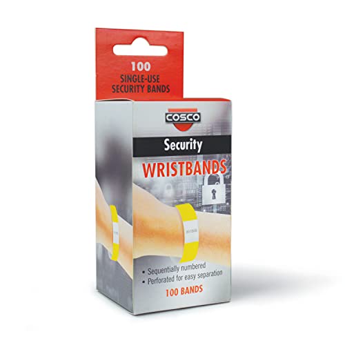 Bracelets de sécurité COSCO 098734 à numérotation séquentielle jaune