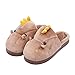 STAR FIRE Big enfants et pantoufles de coton adultes Hippopotame Chaussons Pantoufles en peluche Pantoufles dames Pantoufles pour hommes Pantoufles d'animaux (Brown, 41/42, numeric_41)